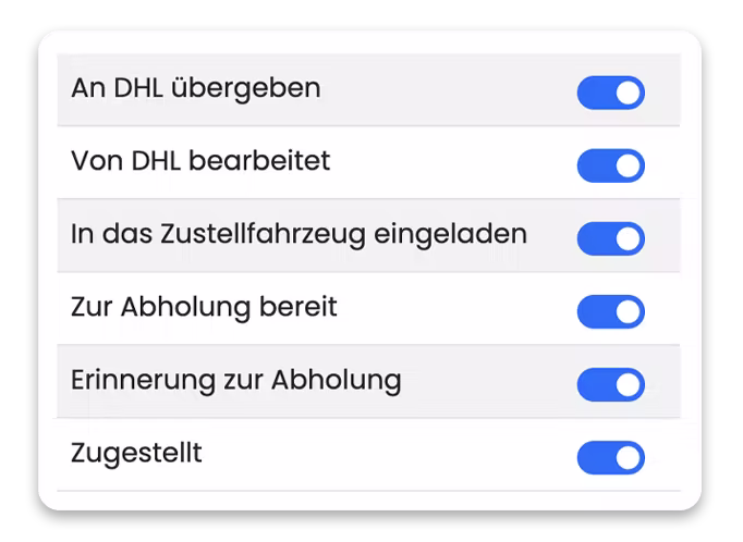Verschiedene Optionen in Packstack Connect